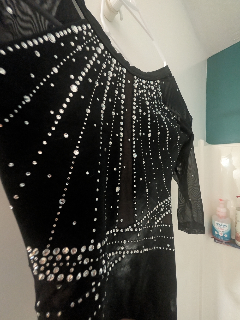 Black Studded Gymnastics Competition Leotard